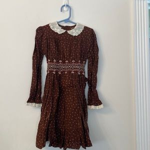 Vintage Polly flinders hand smocked dress size 6x